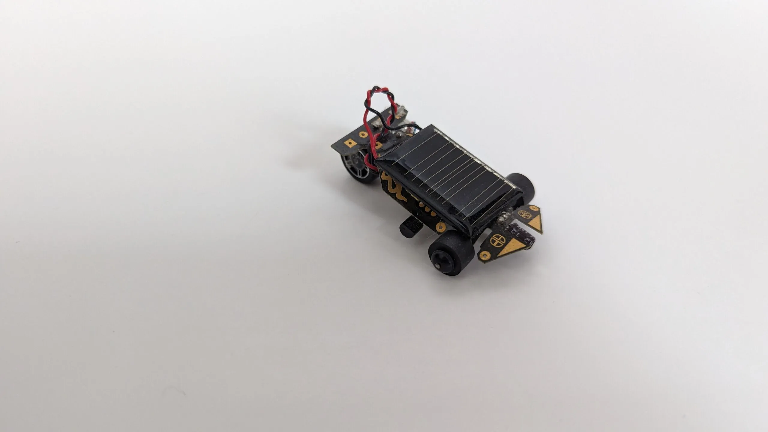 The Solar Roller from above, solar panel angled over the rear wheel.